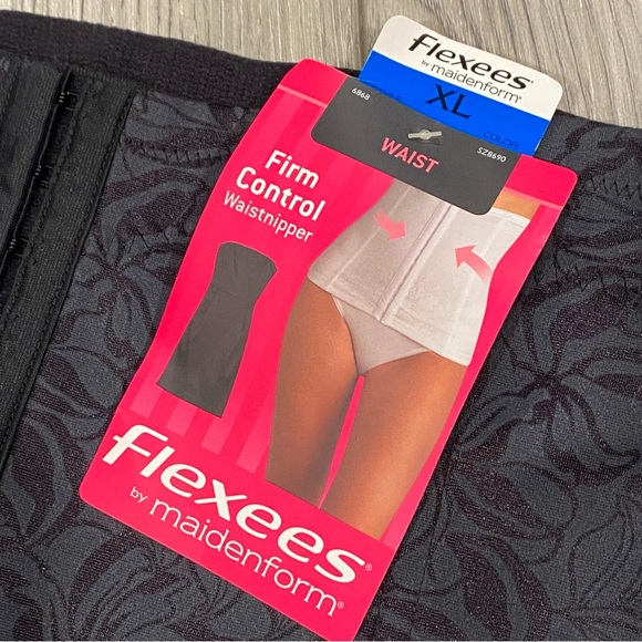 Flexees Maidenform Shapewear Firm Control Waist Nipper Size XL Black Floral NWT - Picture 3 of 11